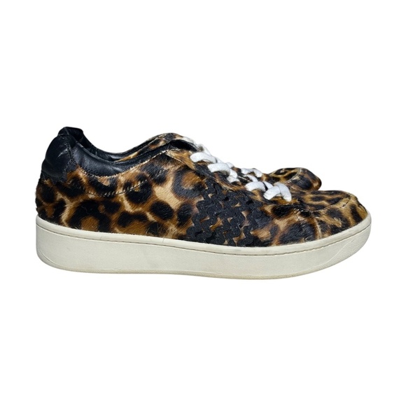 Loeffler Randall Elliot Calf Hair Leopard Print Fashion Sneakers Women's Size 8 - Picture 1 of 14